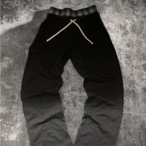 Unisex Black Doubled Waisted Sweatpants